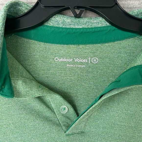 Outdoor Voices Men’s Performance Polo Short Sleeve Size Medium Green - Picture 2 of 4